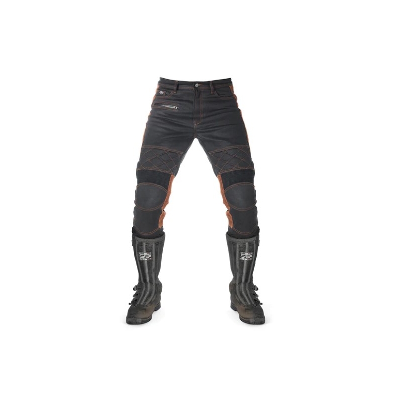 Motorradhosen Fuel Sergeant 2 Waxed Braun und Schwarz