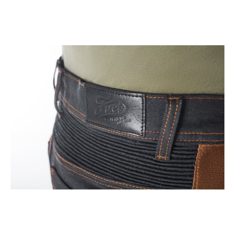 Motorradhosen Fuel Sergeant 2 Waxed Braun und Schwarz