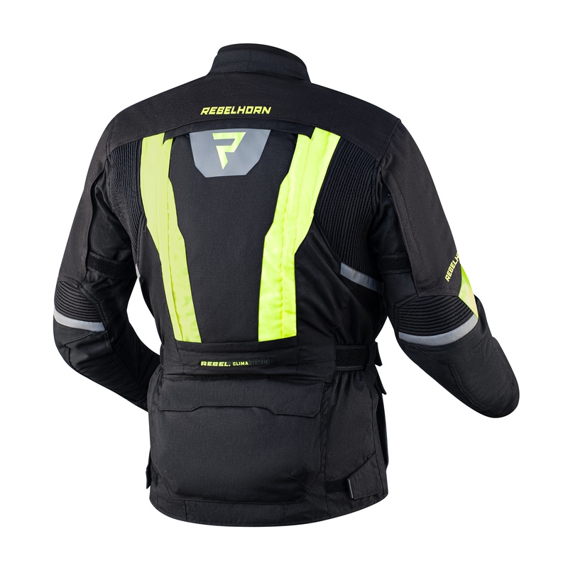Motorradjacke Rebelhorn Hardy II schwarz-fluo gelb Ausverkauf