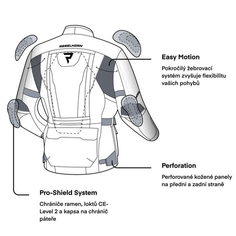 Motorradjacke Rebelhorn Hardy II schwarz-fluo gelb Ausverkauf