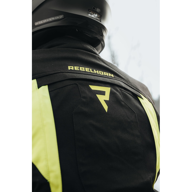 Motorradjacke Rebelhorn Hardy II schwarz-fluo gelb Ausverkauf