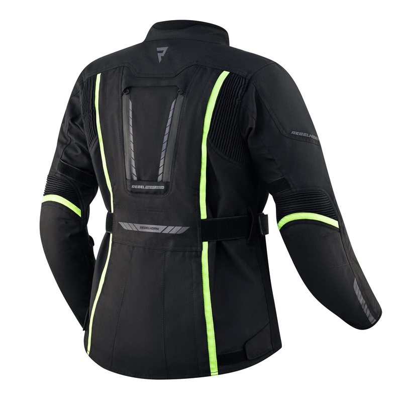 Damen-Motojacke Rebelhorn Hiker III schwarz-fluo gelb Ausverkauf