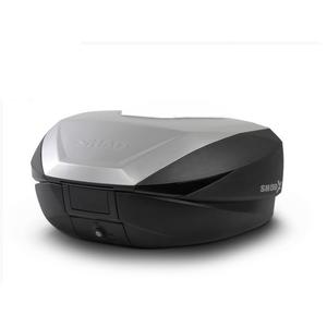 Top case SHAD SH59X D0B59200 schwarz mit Aluminiumdeckel (expandable concept) with PREMIUM SMART lock and backrest