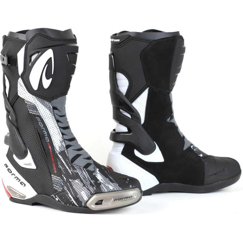 Forma Phantom Flow Motorradstiefel in Schwarz und Weiß