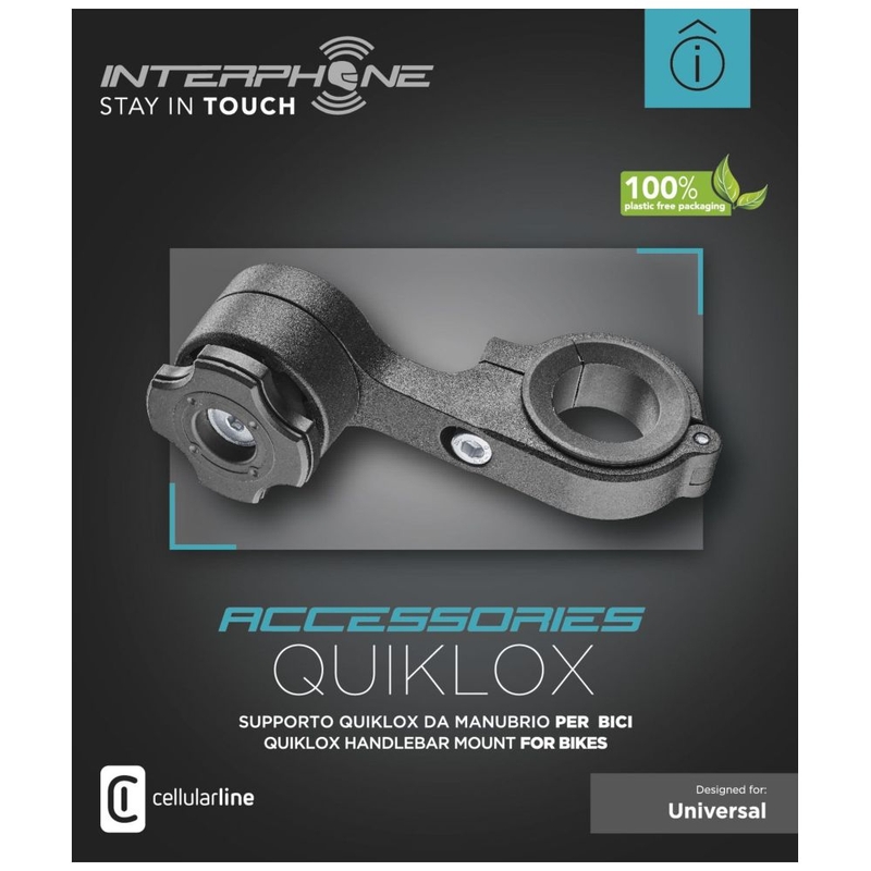 Quiklox Interphone-Halter mit Lenkerhalterung schwarz