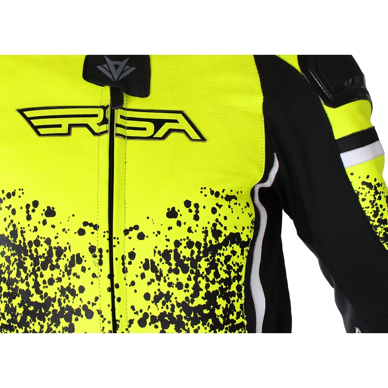 RSA GT2 schwarz-weiß-fluorgelber Motorrad-Overall Ausverkauf