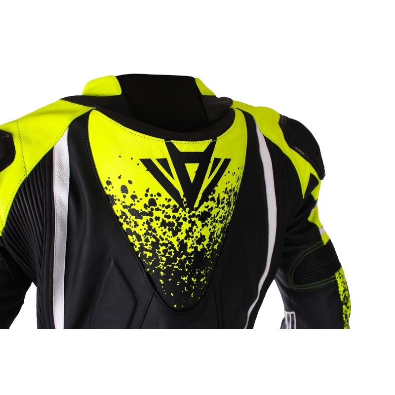 RSA GT2 schwarz-weiß-fluorgelber Motorrad-Overall Ausverkauf