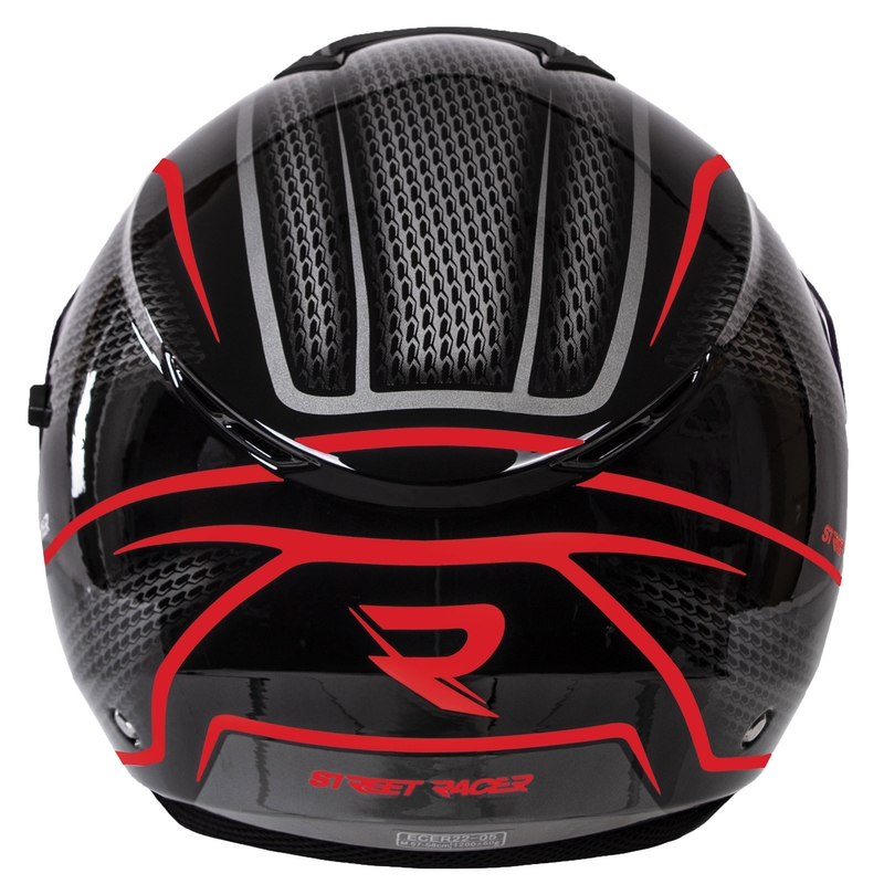 Offener Motorradhelm Street Racer Pilot Schwarz und Rot - II. Qualität