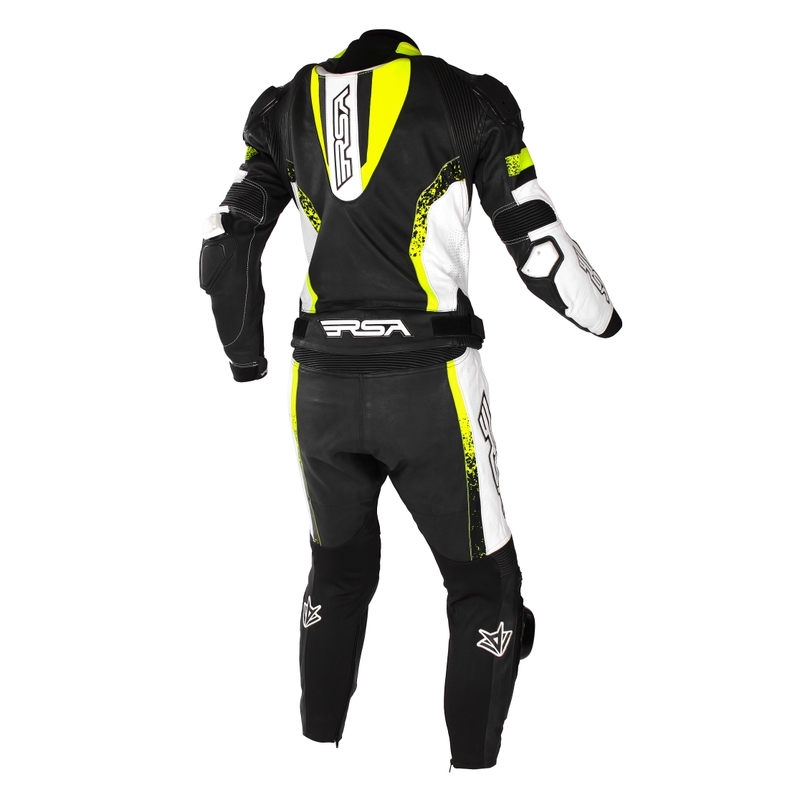 RSA Imola 2 schwarz-weiß-fluorgelber Motorrad-Overall Ausverkauf