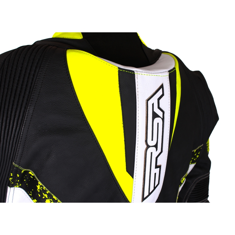 RSA Imola 2 schwarz-weiß-fluorgelber Motorrad-Overall Ausverkauf