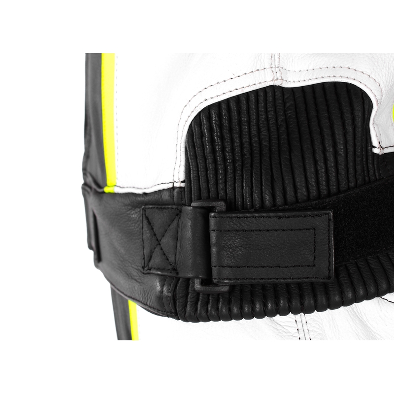 RSA Imola 2 schwarz-weiß-fluorgelber Motorrad-Overall Ausverkauf