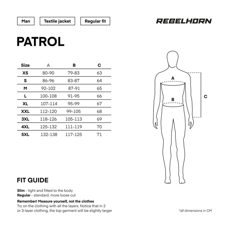Rebelhorn Patrol schwarz-grau-fluorgelbe Motorradjacke