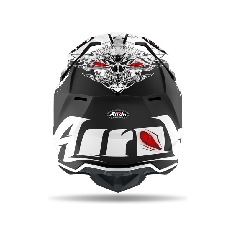 Kinder Motocross Helm Airoh Wraap Youth Beast schwarz und weiß