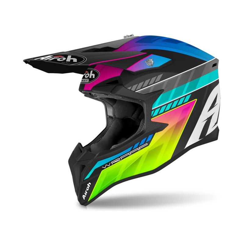 Kinder Motocross Helm Airoh Wraap Prism schwarz-blau