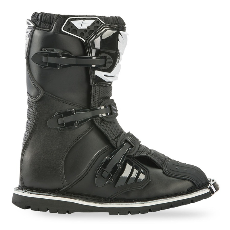 Kinder-Motorradstiefel FLY Racing NEW Maverik Jugend Schwarz und Weiß
