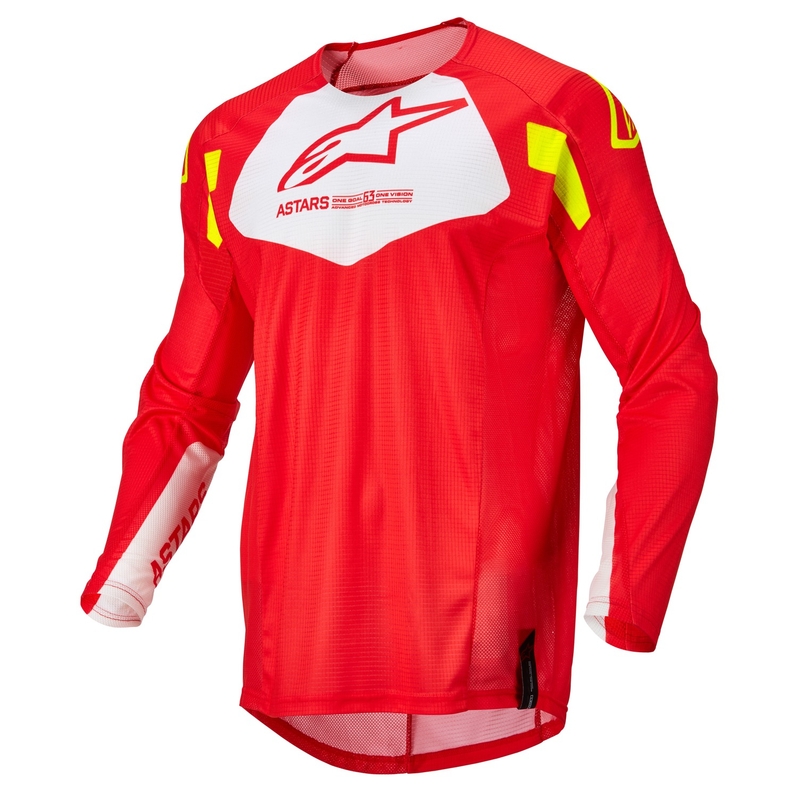 Kinder Motocross Trikot Alpinestars Racer Factory fluo rot-weiß-fluo gelb Ausverkauf