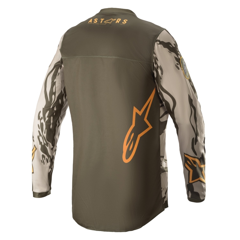 Kinder Motocross Trikot Alpinestars Racer Tactical camo grün-beige-orange