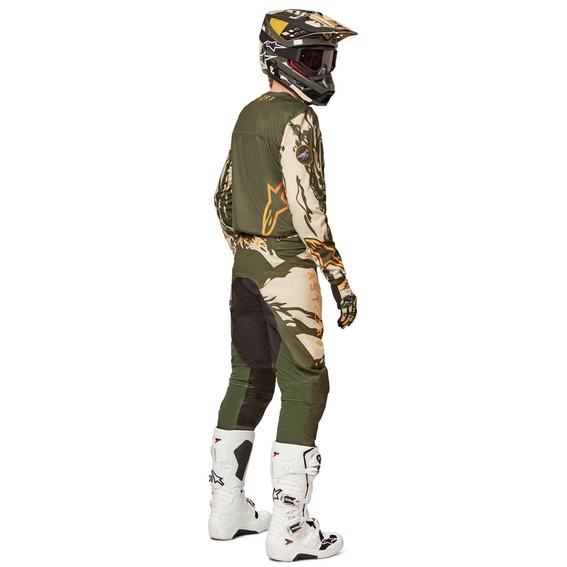 Kinder Motocross Trikot Alpinestars Racer Tactical camo grün-beige-orange