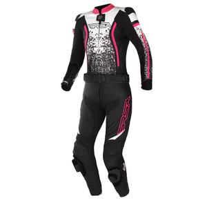 RSA GT2 Schwarz-Weiß-Fluo Pink Motorradoverall für Frauen
