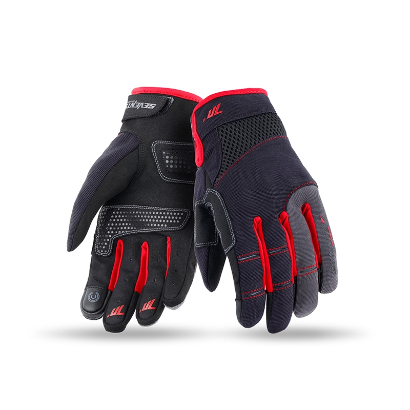 Motorradhandschuhe SEVENTY DEGREES SD-C48 schwarz-rot