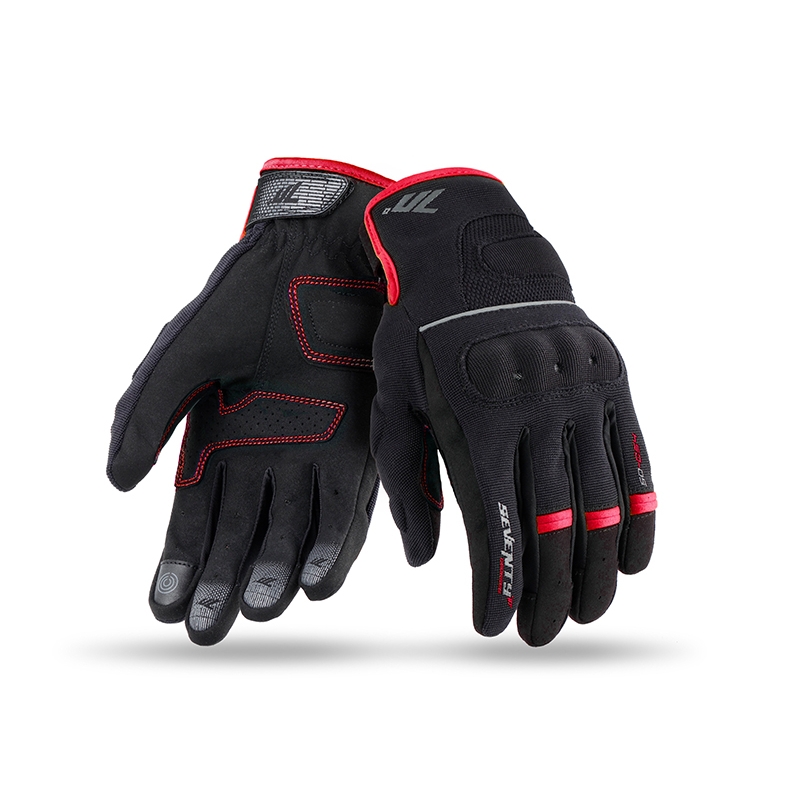 Motorradhandschuhe SEVENTY DEGREES SD-C54 schwarz-rot