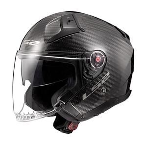 Offener Motorradhelm LS2 OF603 Infinity II Carbon-06 schwarz glänzend