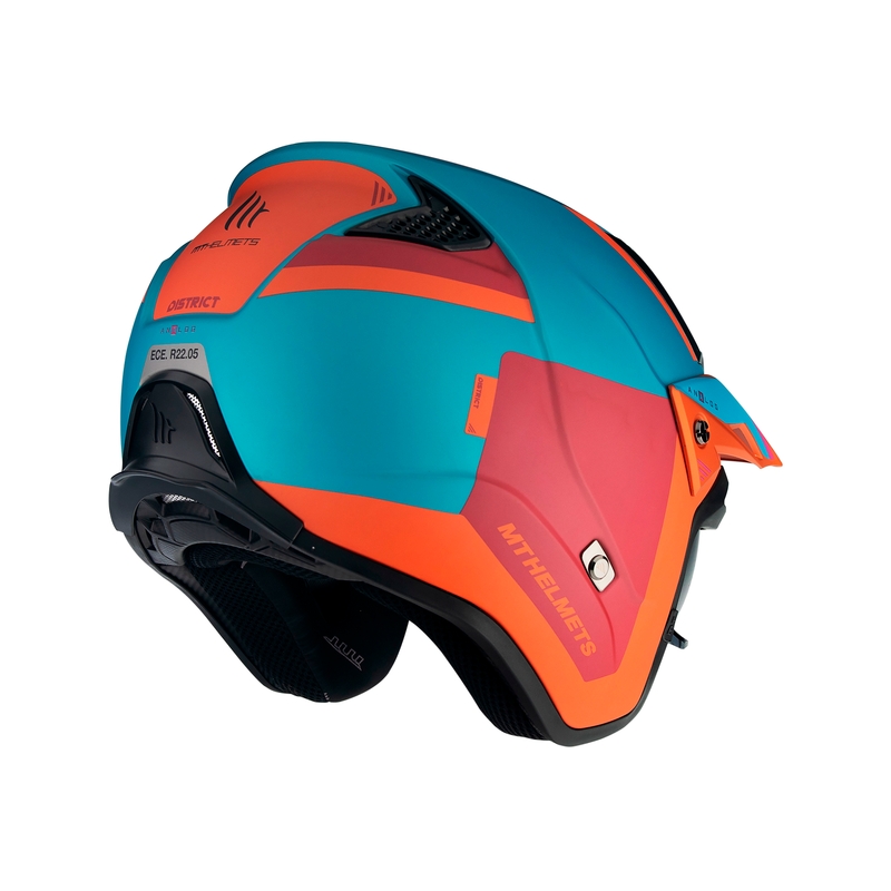 MT District SV Analog D24 open Trials Motorradhelm rot-blau-orange