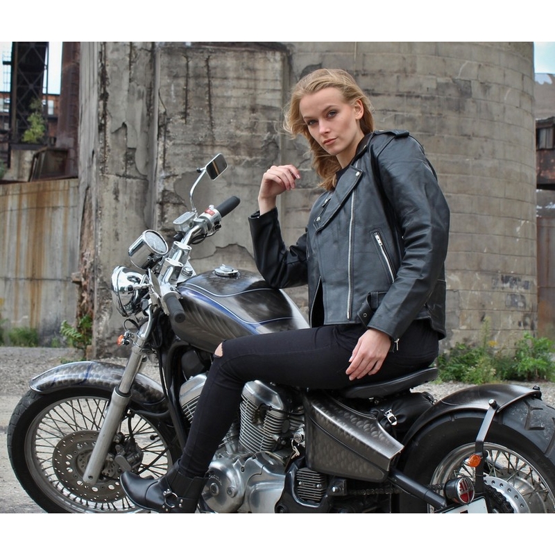 Damen Leder-Bogen RSA Chopper schwarz