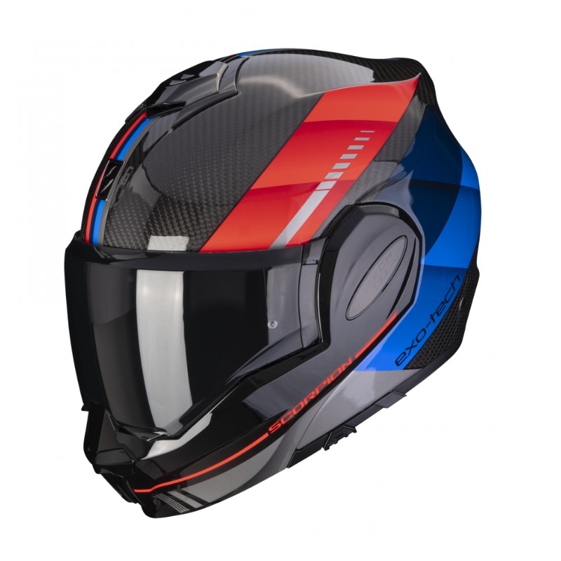 Klapphelm Scorpion EXO-TECH EVO Carbon Genus schwarz-blau-rot