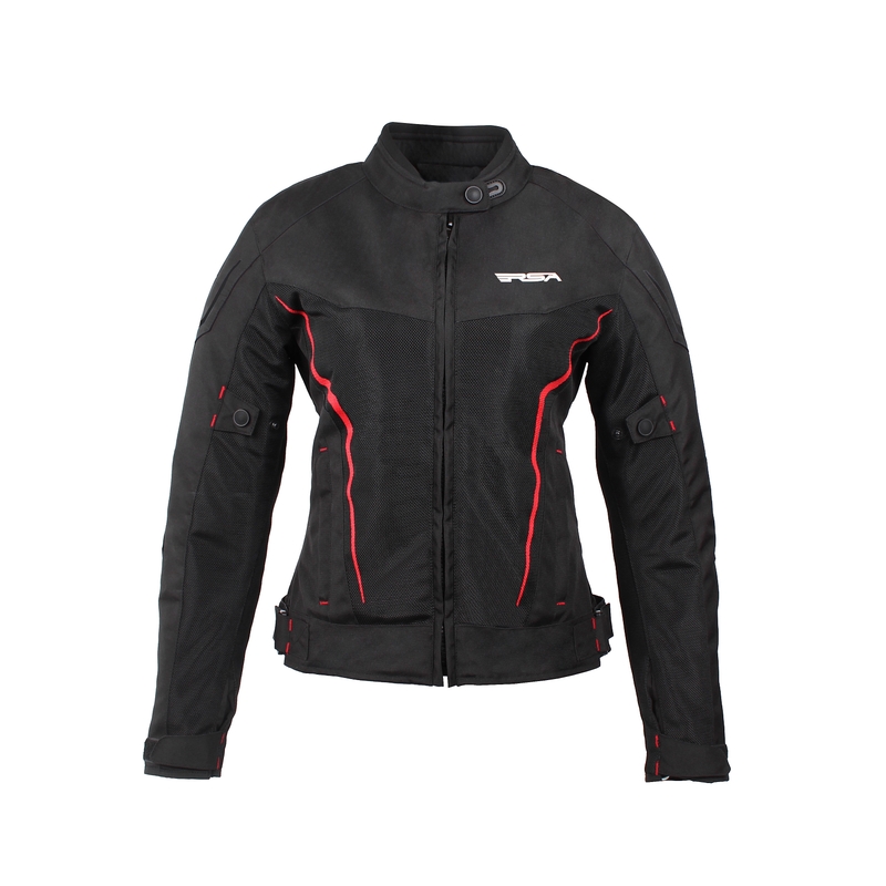 Damen Motorradjacke RSA BOLT schwarz-rot Ausverkauf