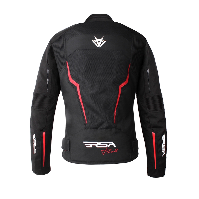 Damen Motorradjacke RSA BOLT schwarz-rot Ausverkauf