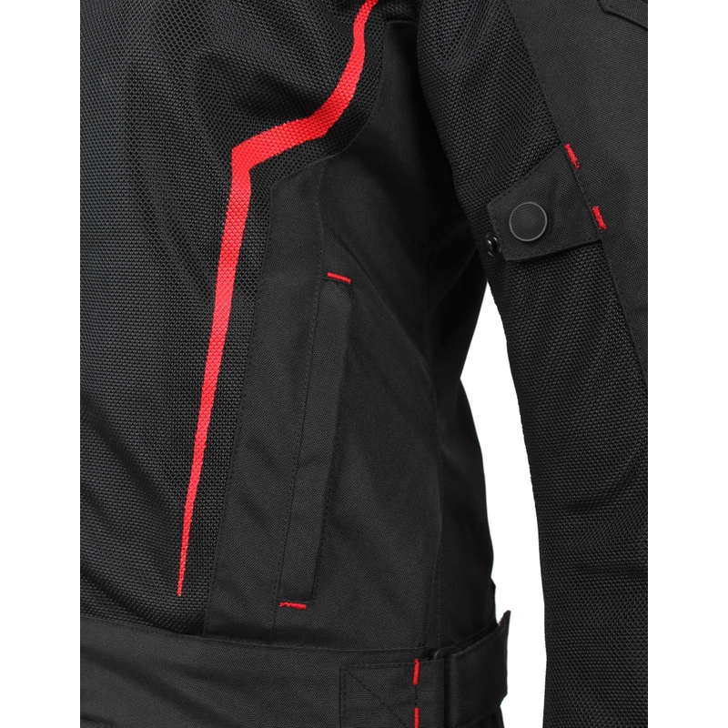 Damen Motorradjacke RSA BOLT schwarz-rot Ausverkauf