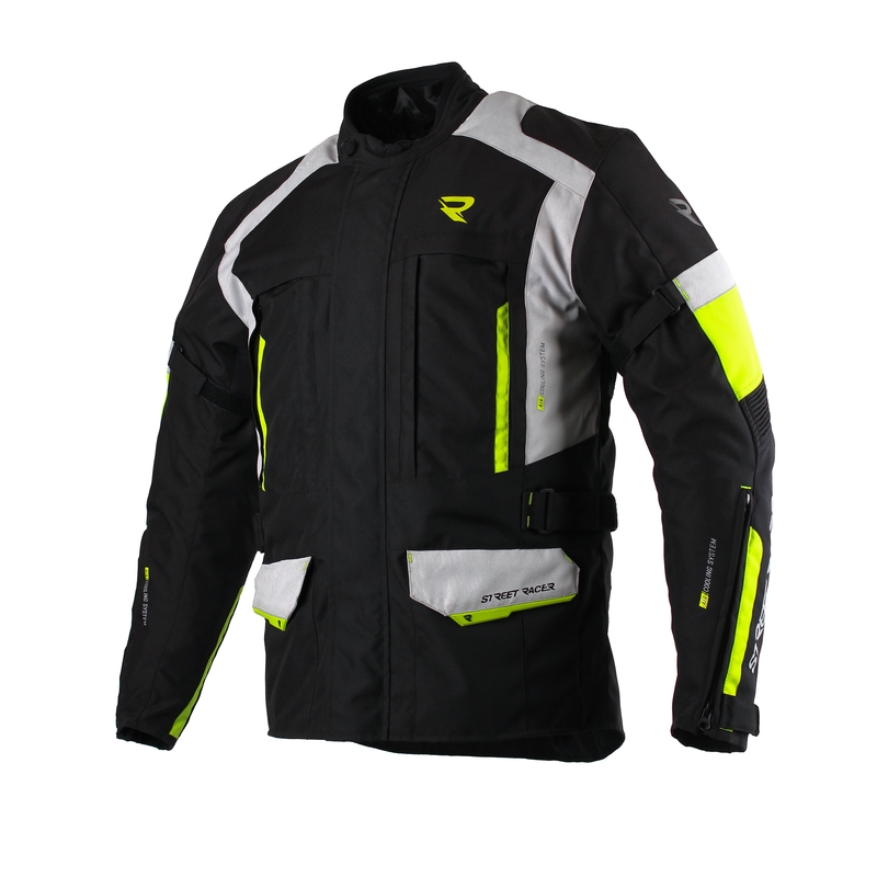 Street Racer Cool schwarz-grau-fluo gelb Motorradjacke Ausverkauf