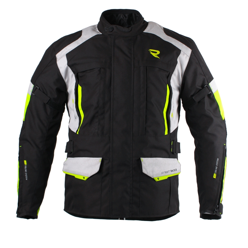 Street Racer Cool schwarz-grau-fluo gelb Motorradjacke Ausverkauf