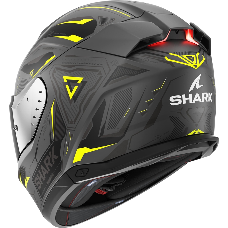Integral-Motorradhelm SHARK Skwal i3 Linik grau-gelb matt