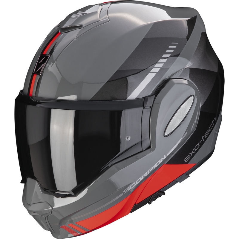 Scorpion EXO-TECH EVO Genre grau-schwarz-rot klappbarer Motorradhelm