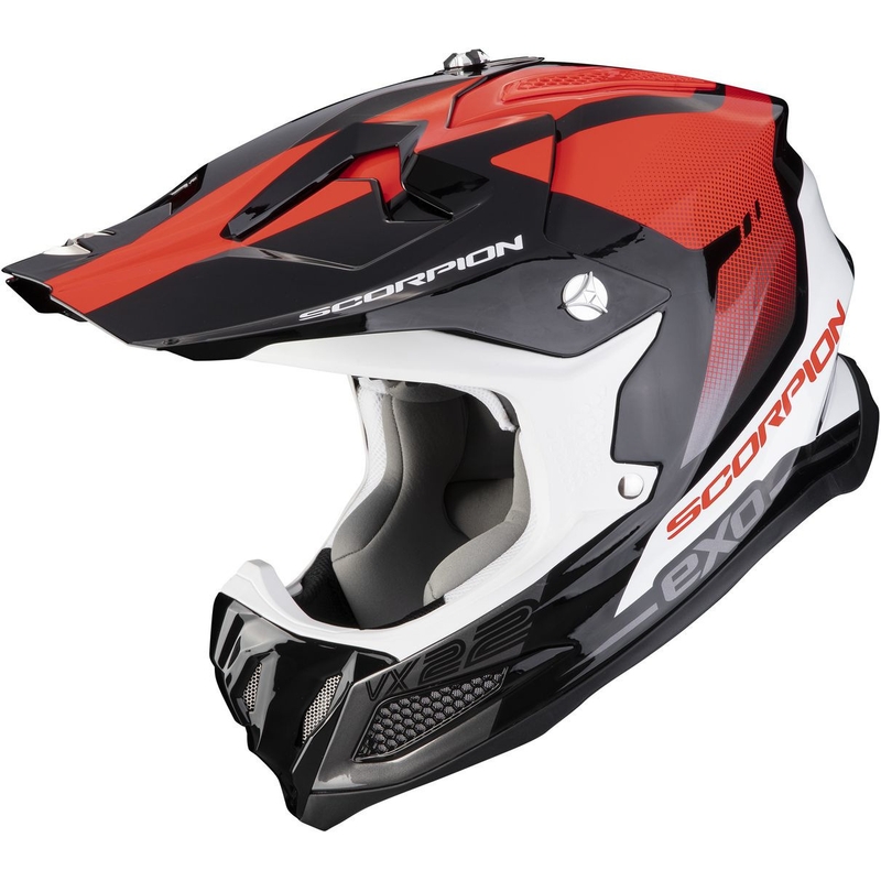 Motocross Helm Scorpion VX-22 Air Attis schwarz-weiß-rot