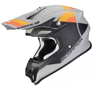 Motocross Helm Scorpion VX-16 EVO AIR SPECRUM schwarz-grau-orange
