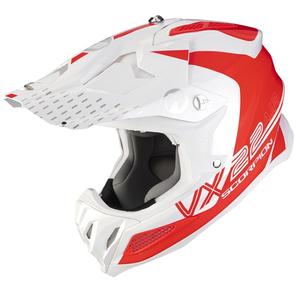 Motocross Helm Scorpion VX-22 Air Ares weiß-rot