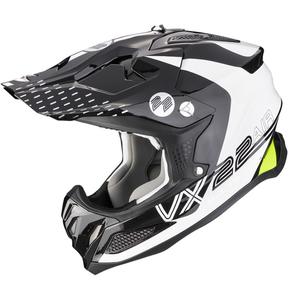 Motocross Helm Scorpion VX-22 Air Ares schwarz-weiß-fluorgelb