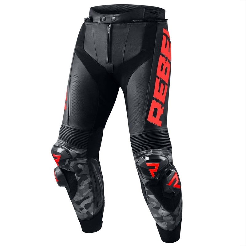 Rebelhorn Rebel Schwarz-Fluo Rot Motorradhosen Ausverkauf
