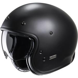 HJC V31 Solid halbflacher schwarzer Open-Face Motorradhelm