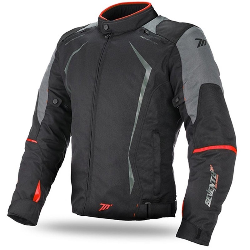 Motorradjacke SEVENTY DEGREES SD-JR47 schwarz-grau-rot