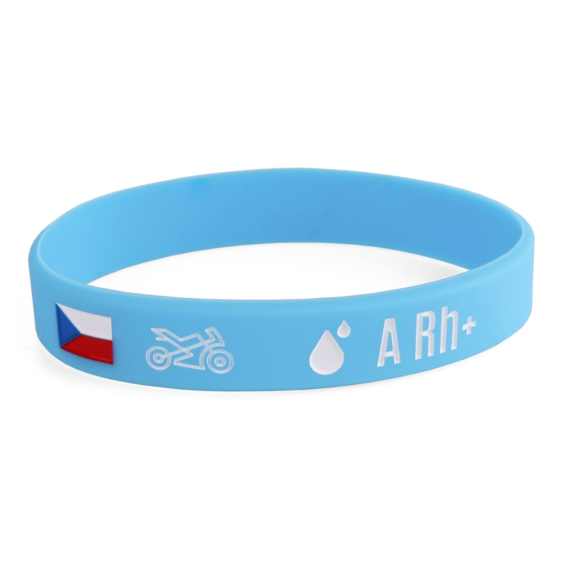 Silikon-Motoarmband mit Blutgruppe A RH+