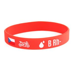 Silikon-Motoarmband mit Blutgruppe B RH-