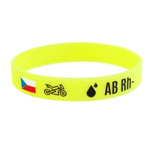 Silikon-Motoarmband mit Blutgruppe AB RH-