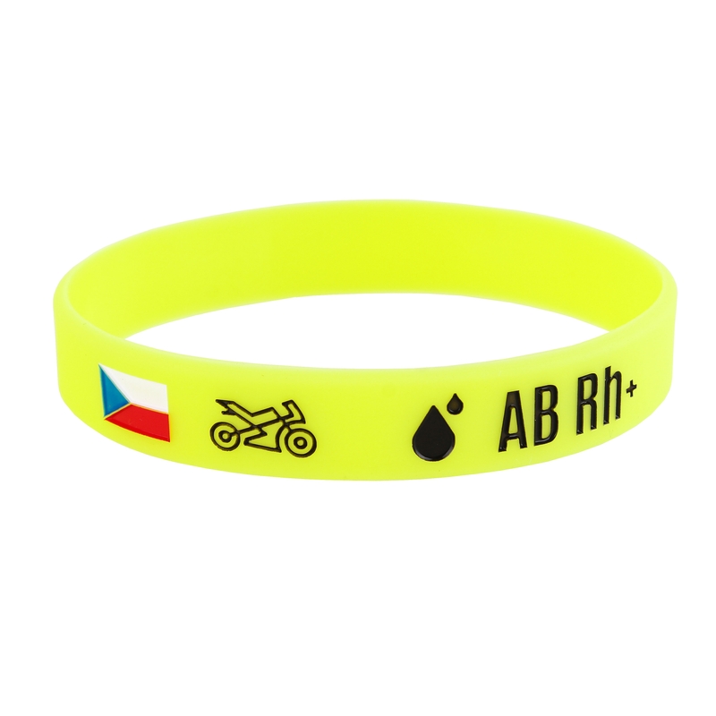 Silikon-Motoarmband mit Blutgruppe AB RH+