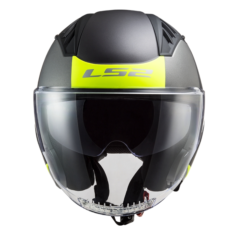 Offener Motorradhelm LS2 OF600 Copter II Urbane 06 schwarz-fluo gelb