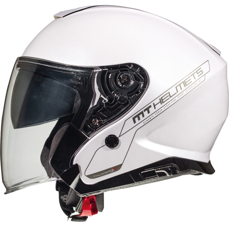 MT Thunder 3 SV Solid White Open Motorradhelm Ausverkauf