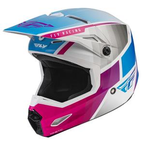 Motocross-Helm FLY Racing Kinetic Drift rosa-weiß-blau